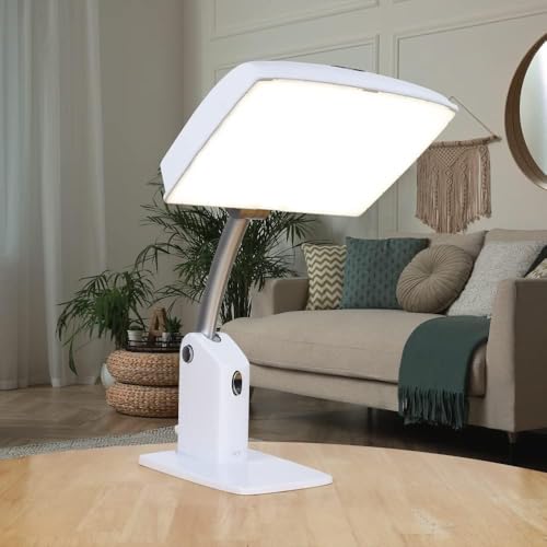 Carex Day-Light Sky Bright Sunlight Therapy Lamp, 10000 LUX Therapy Lamp at 12 Inches, LED Bright White Light with Adjustable Height and Brightness Levels for Mood, White - Image 6