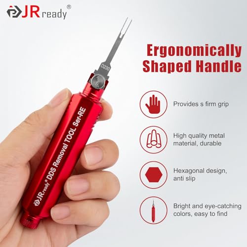 Image of JRready ST5354 Pin Removal Tool Automotive Terminal Removal Tool Kit - for TE Micro Timer, JPT, MQS, MCON 1.2, Sumitomo, Yazaki Kaizen 0.64, Bosch Ignition Coil Connector, 8Pcs Replacement Tips