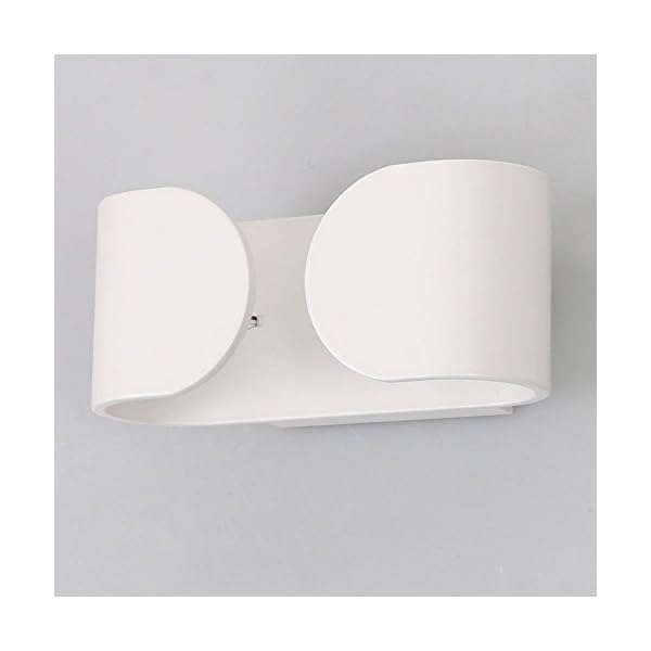 Lightess Wall Light Living Room Modern White Shade Up and Down Wall Lamp Indoor Lighting for Bedroom Hallway Office Corridor(6W, Warm White) [Energy Class A++] - Image 3