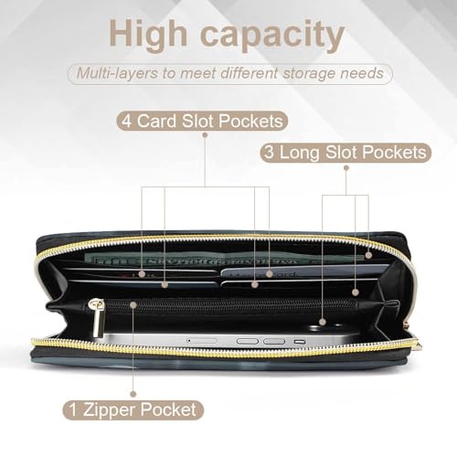 Horror Vampire Devil Grim Reaper Wristlet Wallets for Men Women Leather Purse Clutch Cute Card Holder4