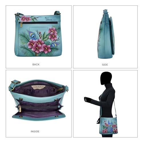 Anna by Anuschka Women's Genuine Leather Crossbody Organizer, Hand-Painted Exterior3