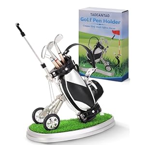 Golf Pen Holder Golf Accessories for Men – Office Desk Decor Toys Funny Golf Gifts for Men Women Christmas Stocking Stuffers Gifts Gag Dad Men Gifts Cool Things Office Decorations for Work Golf Stuff