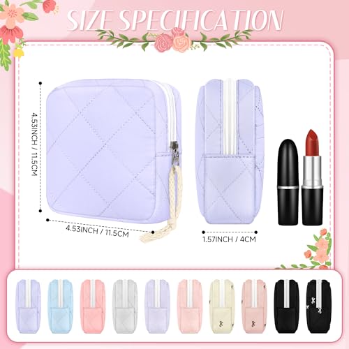 Image of Likesing Period Bag Pouch, Quilted Cotton Tampon Holder for Purse-Purple | Period Pouches for Teen Girls, Women Portable Sanitary Napkin Storage Bag, Feminine Sanitary Bags Emergency Pad Pouch
