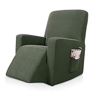 MeYuxg Copri Poltrona Relax Reclinabile a 1 Posto, Elasticizzato Copripoltrona Relax Reclinabile con Tasche, Impermeabile Copri Poltrona Totale, per Poltronas Relaxs e TV(Bordeaux,4 Pezzi