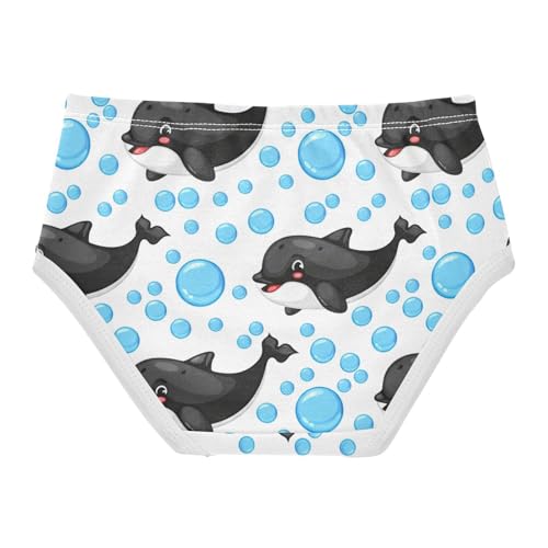 Cartoon Orca Whales Blue White Girls Underwear Toddler 2t Cotton Panties for Girl Colorful Undies Kids Briefs2