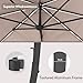 ENSTVER 11x11ft Large Cantilever Umbrella With Base Included & Solar Powered Led Lights, Deluxe Curvy All-Aluminum Rectangular Patio Umbrella For Deck, Pool And Backyard (Champagne)