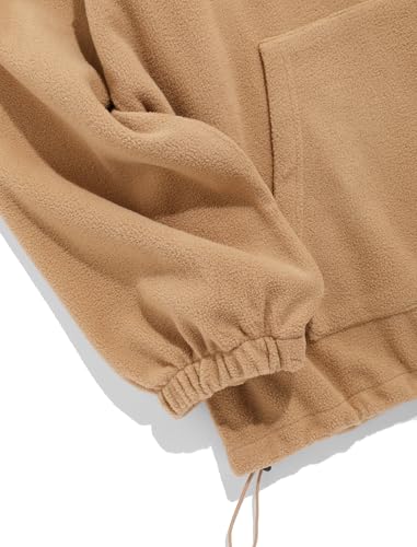 ZAFUL Men's Fluffy Polar Fleece Sweatshirt Embroidery Colorblock Half Zip Unisex Hoodie4