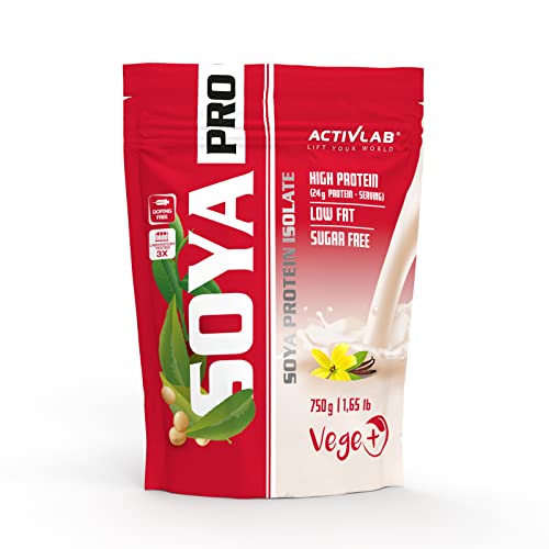 Activlab Soya Pro | 750g | 25 Portionen | Vanille | Sojaproteinisolat | reich an BCAA-Aminosäuren | L-Arginin | L-Glutamin | Mangel an Kohlenhydraten | 3x im Labor getestet | Vegetarier | inklusive Messbecher Cover