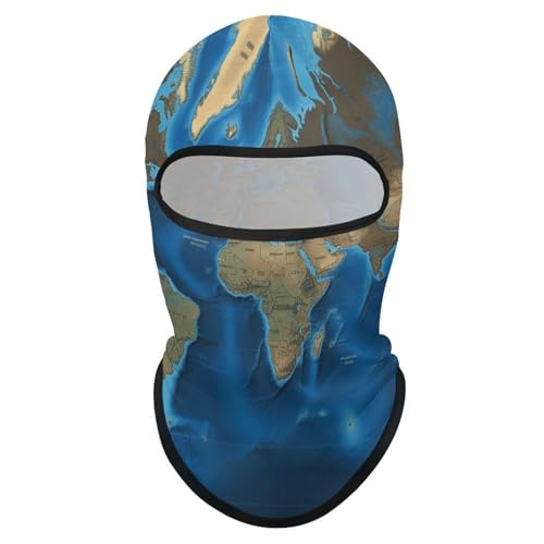 Balaclava para Hombres Máscara de Esquí Mapa Mundial Máscara Facial para Ciclismo miniatura 1