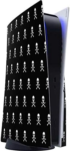 Skinit Decal Gaming Skin Compatible with PS5 Console - Skull and Crossbones (White) Design