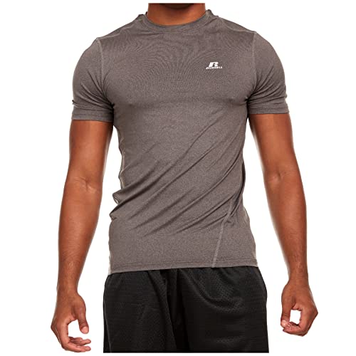 Russell Men's Active Athletic Fitted Not Tight Dri-Power Short Sleeve Performance T-Shirt for Gym, Running