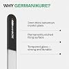GERMANIKURE Black Crystal Glass Nail File Set in Black Leather Case – Handmade in Czech Republic – Professional Manicure & Pedicure Supplies – Glass Cuticle Stick, Pusher, Moon File #3