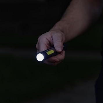 LitezAll 100 Lumen Task Light with Flashlight | Dual Mode LED Pocket Work Light with Magnetic Base & Pocket Clip | Rubber Coated High-Strength Resin | Battery Powered EDC Inspection Pen Light