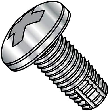 8-32X3/4 Phillips Pan Thread Cutting Screw Type F Fully Threaded 410 Stainless Steel (Pack Qty 1,000) BC-0812FPP410 by Shorpioen