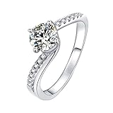 💕💕Bellissimi gioielli: taglia:10, Moissanite 1ct (larghezza pietra 6,5 mm)