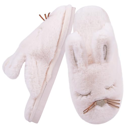 Cute Bunny Slippers|Cute Bunny Slippers for Women|Funny Animal Fuzzy Slipper for Adults|Warm Plush Rabbit House Slipper for Lovers