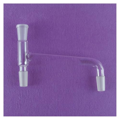 Adaptateur 3 voies 24/40 en verre de laboratoire type descendant pour distillations