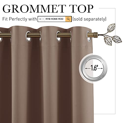 Image of RYB HOME Extra Wide Curtains for Divider Room Separation Soundproof Temporary Door Curtains for Bedroom Closet Office Home Theatre Garage Living Room Drop Cloth, W 120 x L 84 inches, Cappuccino