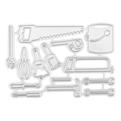 1 Set Saw Bucket Tool Cutting Dies,Saw Bucket Tool Metal Die Cuts, Metal Cutting Dies Stencils for DIY Scrapbooking Decorative Embossing Paper Cards Template Whole Approximate Size 9.8x6.7cm - Thumbnail 4