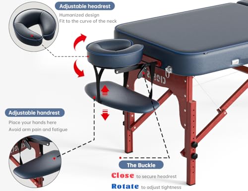 Image of CLORIS 84 inch Professional Massage Table 2 Section Portable Hold Up to 1100LBS