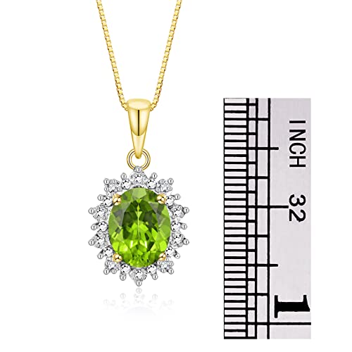 Image of Rylos Women's Yellow Gold Plated Silver Princess Diana Ring & Pendant Set. Gemstone & Diamonds, 9X7MM Birthstone. Matching Friendship Jewelry, Sizes 5-10.
