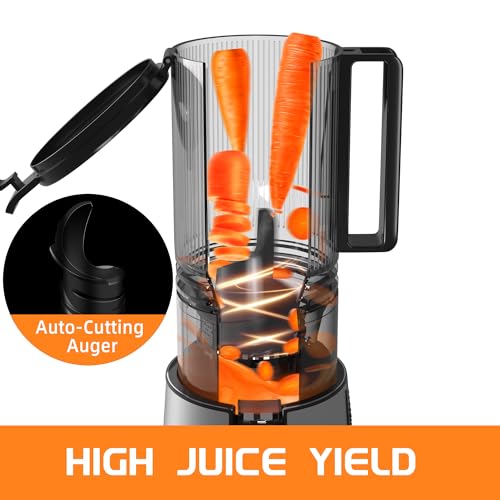 Cold Press Juicer, Slow Masticating Juicer Machines with 5" Feeding Chute Fit Whole Fruits&Vegetables, Stainless Steel Slow Masticating Juicer Easy to Clean, 99.6% Juice Purity, 1.5L Capacity. - Image 6