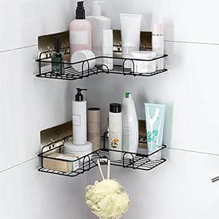 Hayayu Shower Shelf, Bathroom Corner Shower Organizer Storage Rack No Drilling ,Shower Caddy with Adhesive Sticker for Bathroom and Kitchen