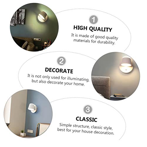 Lámpara de pared LED giratoria 360 con portalámparas E27 para dormitorio 7