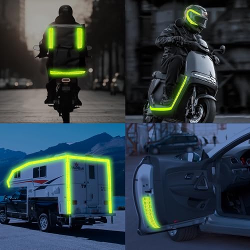 Image of Reflective Tape 2 inch x40ft Fluorescent Green, DOT-C2 Waterproof Reflective Stickers & Reflector Tape with Strong Adhesive for Trucks, Trailers, Motorcycles, Bikes, Outdoor Safety