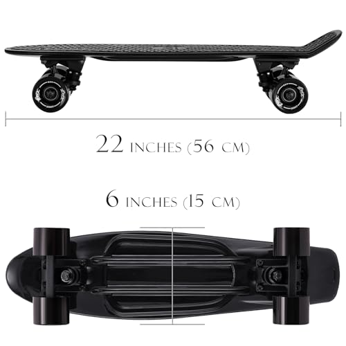 Image of KMX Skateboard 22 and 27 Inch, Classic Mini Cruiser Skateboard for Boys, Girls, Kids, Students, Adults, Teens, Mini Cruiser Board for Beginners and Advanced