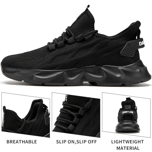 Womens Tennis Slip On Running Shoes Breathable Sneakers Athletic Lightweight Gym Sports Walking Shoes2