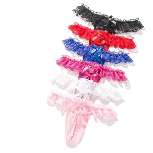 GRAYDREAM Bragas Mujer Sexy Traviesa Transparente Lazo de Encaje Masaje Perla Tanga Abierta 6 Piezas (Cualquier Color 6 Pzs,L)