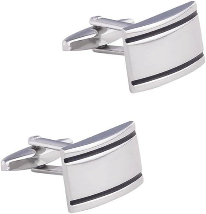 Smooth Brushed Metal Cufflinks French Shirt Cuff Buttons for Men(Gray)
