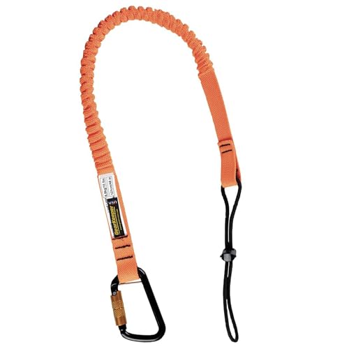 Image of Gear Keeper Tool Tether - Personal Aluminum Twist Lock Carabiner with Fixed End Lanyard - Tool Lanyard with High Strength Nylon Webbing Construction and Integrated Elastic - Generous 48 Inch Extension
