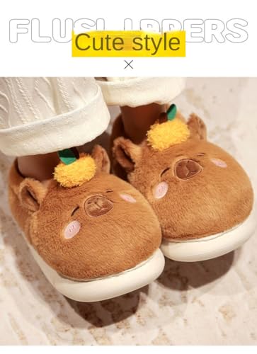 Loizziuy Capybara Plush Slippers Winter Warm Cotton Shoes Home Slippers Indoor Furry Shoes Capybara Accessories2