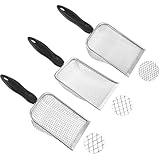 3 PCS Soil Sifter for Gardening, Garden Sand Compost Sieves with Handle for Sand, Rocks, Dirt, Compost Stainless Steel Sand Soil(0.2/0.15/0.11 in Mesh)