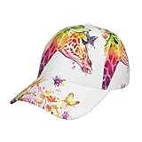 ZHAOUR Gorra de béisbol unisex con estampado de pastor alemán, gorra de golf ajustable, gorra de camionero para correr, viajar y actividades al aire libre, Mariposa de jirafas, Talla única