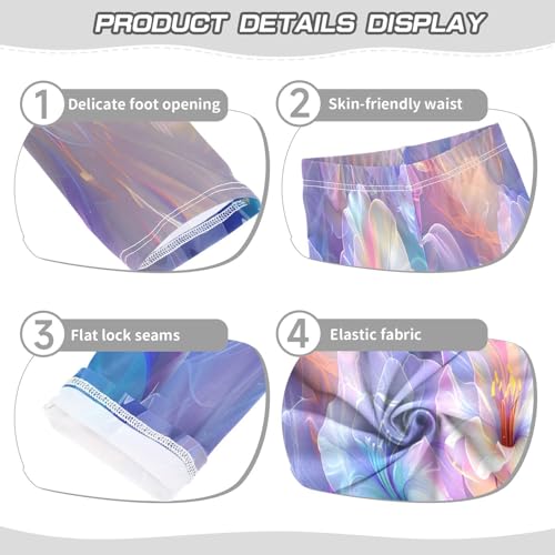 Toddler Girls Leggings Printed Yoga Pants Leggings Beautiful Blue Purple Floral for Kids3