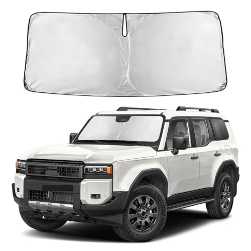 Image of Autovir Windshield Sun Shade Fit for 2024 2025 2026 Toyota Land Cruiser Sunshade, Front Car Window Shades Sun Visor, Blocks UV Rays & Heat, Car Accessories