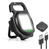DKIIL NOIYB Mini Superhell LED Inspektionsleuchten Mit Aufbewahrungsbox, USB Handleuchte Wiederaufladbare Arbeitslampe, Magnet Taschenlampe für Reparatur, Notfall, Camping Lampe (A-1PC), Schwarz