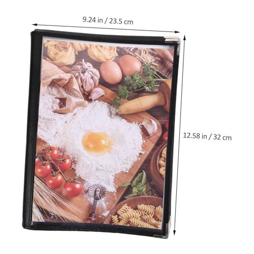 Cabilock Simple Meal Folder Restaurant Menu Display Folder Practical Menu Binder DIY Covers Faux Restaurant Use Menu Book Shop Fits Clear Menu Book Black PVC
