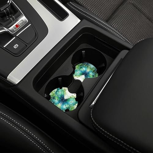 Portavasos para carro en caucho, 2 piezas, diseño mariposa miniatura 5