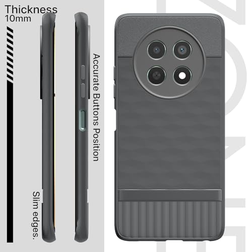 Image of Pikkme Back Cover for Realme Narzo 70x 5G / N65 / Realme 13 /12 / 12X 5G / C65 Camera Protection 3D Hexa Cube Design Silicone Protective Bumper Case (Grey)