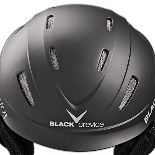 BLACK CREVICE Casco da sci Ischgl I Casco da sci antiurto dal design sportivo in diversi colori I Casco da sci Uomo & Donna I Casco da snowboard I Casco da sci traspirante I Regolabile (L, Nero) - 9