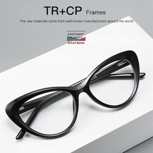Lunettes œil de chat en acétate durable à charnière à ressort - 3