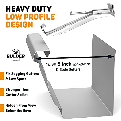 Quick Screw Gutter Hangers 5 Inch- 25 Pack - 5 Inch Gutter Clips with Bonus 6 Inch Drill Bit - Hidden Bracket Clips with Pre-Assembled Screw - Fix Sagging Rain Gutters - Thumbnail 3