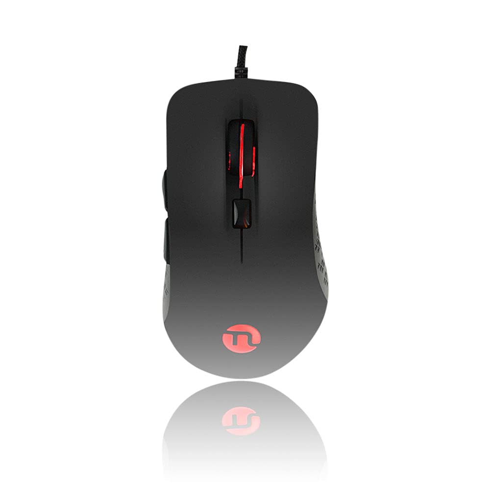 NINGMEI Black Mouse Gaming Mouse HM11 Ergonomic Mouse RGB USB Wired Mouse 6 Buttons 3200 DPI LED RGB Breathing Backlit Mouse for Gaming Computer and Laptop[Black]