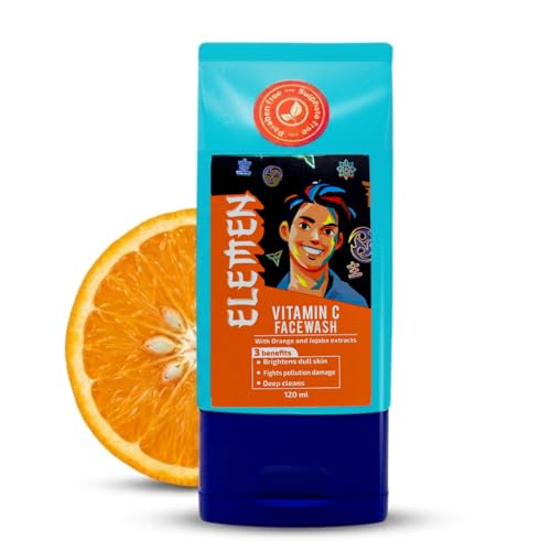 Image of Elemen Vitamin C Face Wash for Boys (120ml) | De-tan & Glow Face Wash for Teens | Tan Removal & Skin Brightening | Gentle for Kids 10-18 Yrs | Sulfate Free