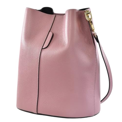 Modarno Borsetta a Secchiello Giulia in Vera Pelle Dollaro 23x16x27 cm
