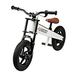 FUNBOOST K2 Electric Balance Bike for Kids, 12 inch Pneumatic Tire, 150W Peak Motor 24V/2AH Battery, Range 6 Miles, Suspension Fork, Adjustable Seat, Electric Motorcycle for Kids Ages 3-8, White